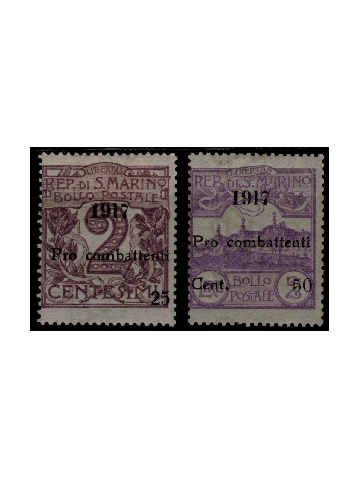 SAN MARINO 1917 Pro combattenti 2v MH*