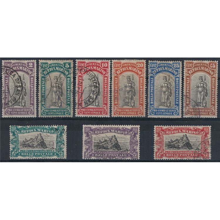 SAN MARINO 1918 Pro combattenti 9v us