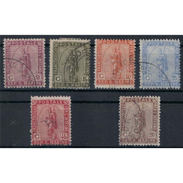 SAN MARINO 1922 Statue of Liberty (Domestic Service) 6v us