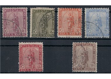 SAN MARINO 1922 Statue of Liberty (Domestic Service) 6v us