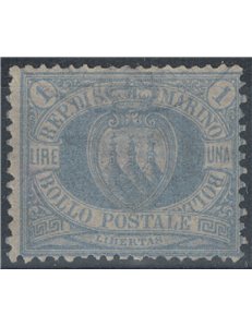SAN MARINO 1894-99 1£ blue grey us