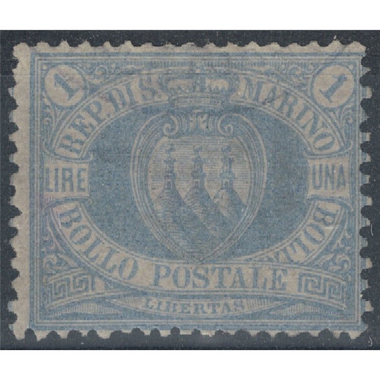 SAN MARINO 1894-99 1£ azzurro grigio us