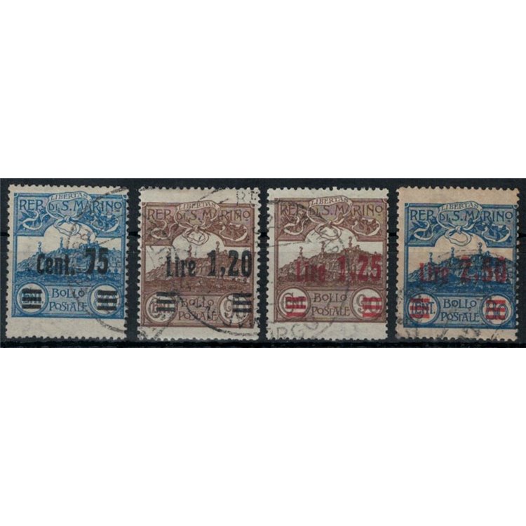 SAN MARINO 1926 View of San Marino, overprinted 4v us