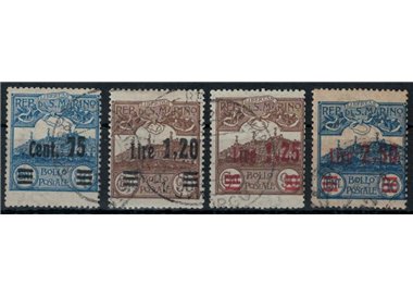 SAN MARINO 1926 View of San Marino, overprinted 4v us
