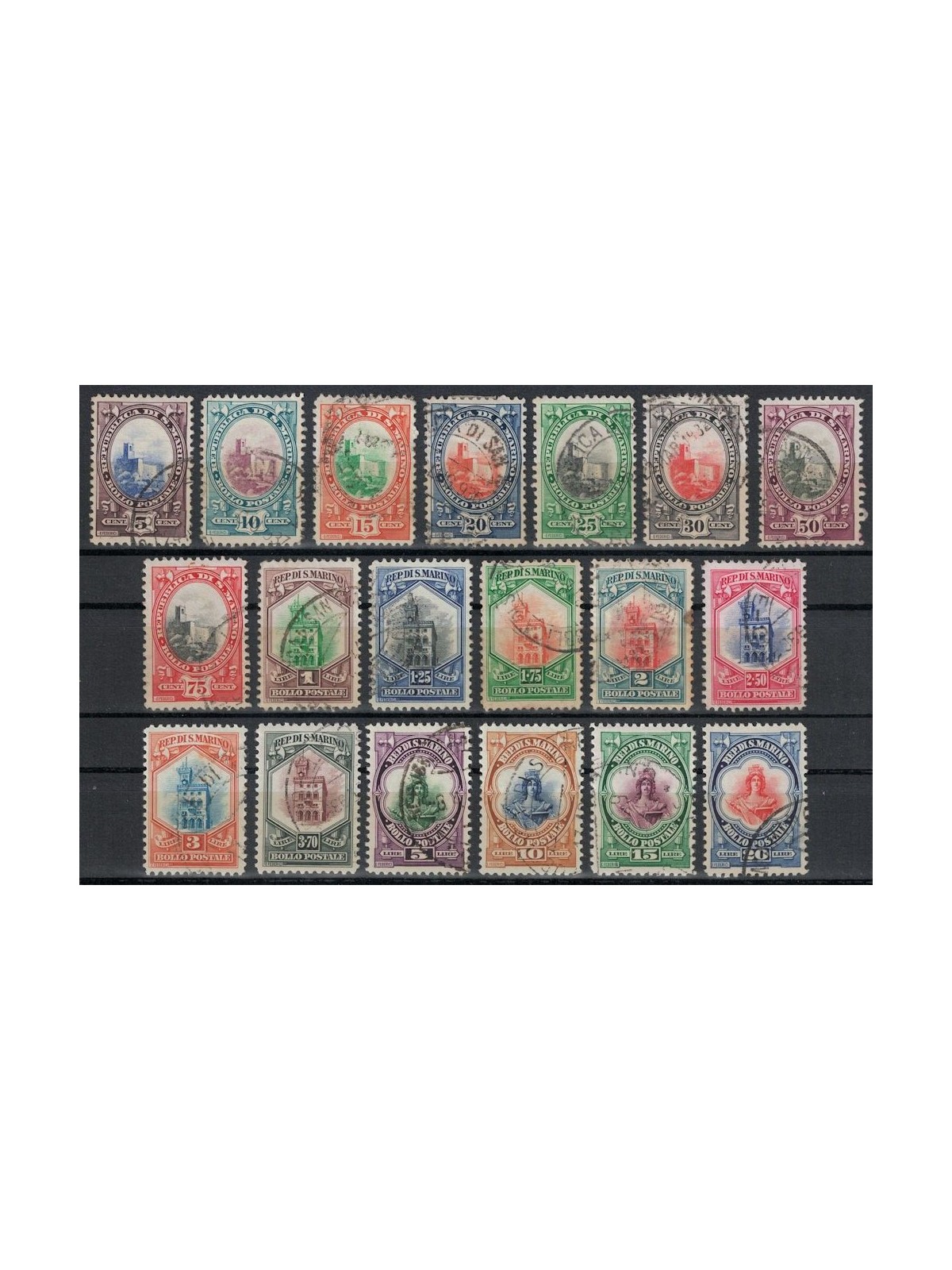 SAN MARINO 1929-35 Soggetti vari 19v us