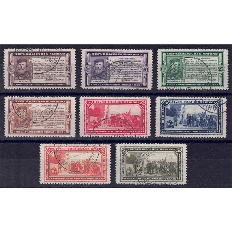 SAN MARINO 1932 Giuseppe Garibaldi 8v us