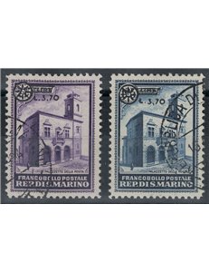 SAN MARINO 1934 Post Office Building, overprinted 2v us