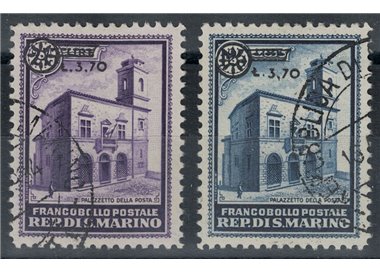 SAN MARINO 1934 Palazzo della Posta, soprastampati 2v us