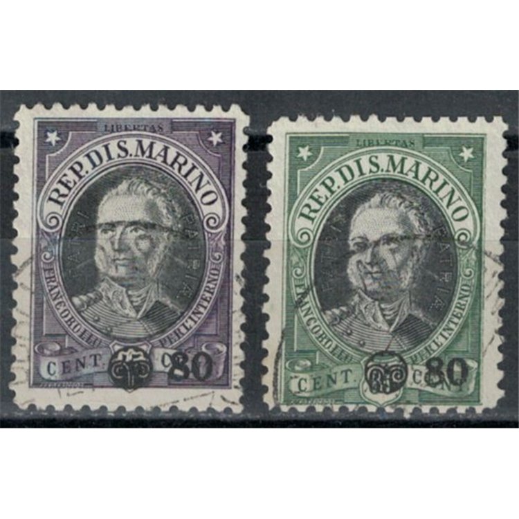SAN MARINO 1936 Antonio Onofri, soprastampati 2v us