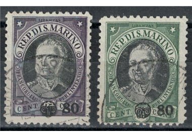 SAN MARINO 1936 Antonio Onofri, soprastampati 2v us
