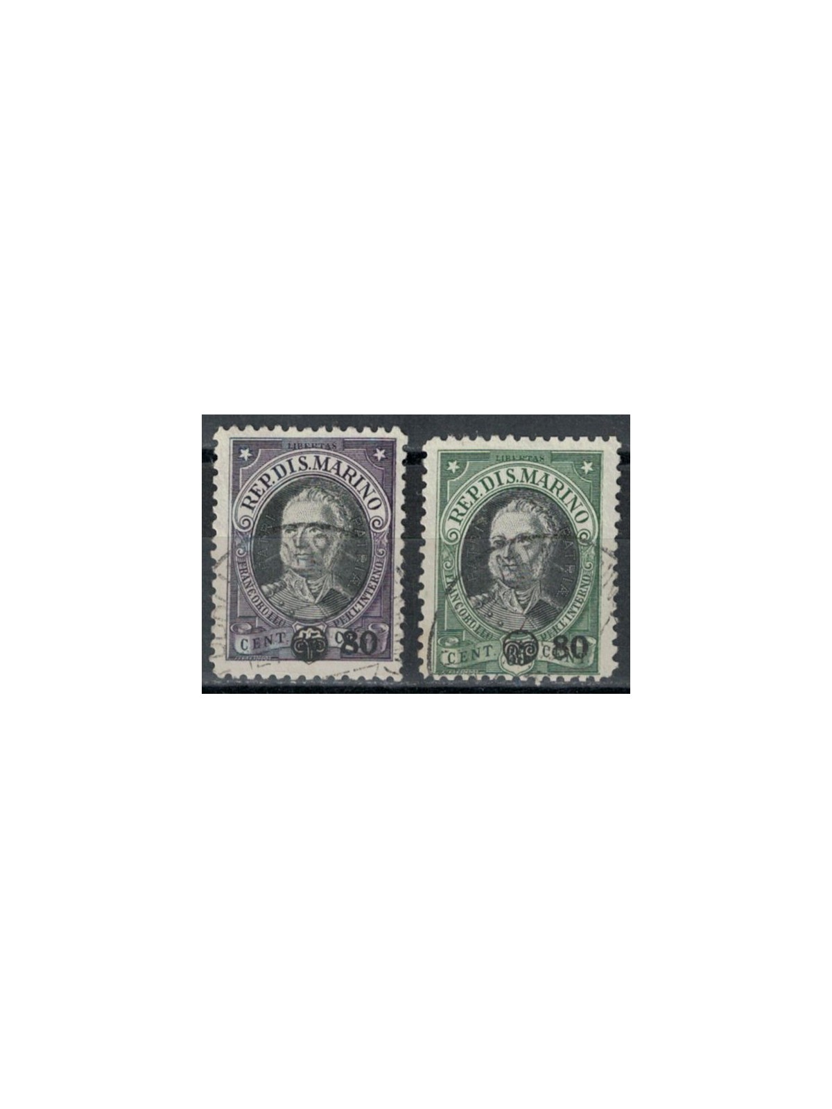 SAN MARINO 1936 Antonio Onofri, soprastampati 2v us