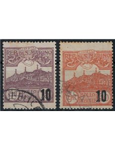 SAN MARINO 1941 View, overprinted 2v us