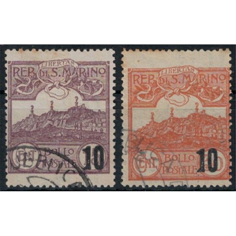 SAN MARINO 1941 View, overprinted 2v us