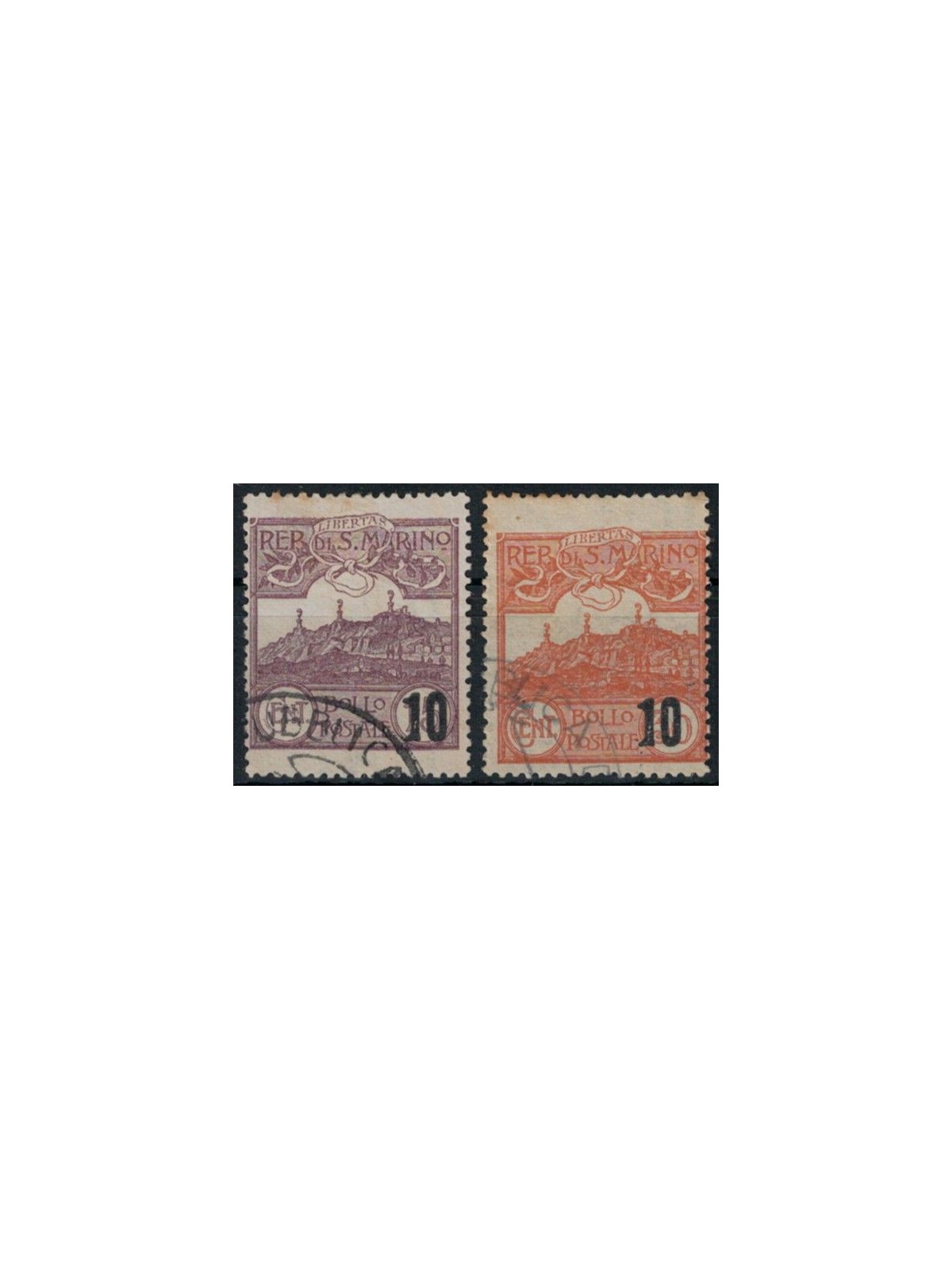 SAN MARINO 1941 View, overprinted 2v us