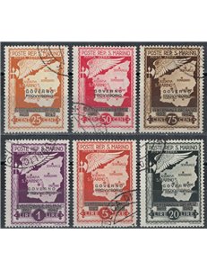 SAN MARINO 1943 Provisional Government (airmail) 6v us