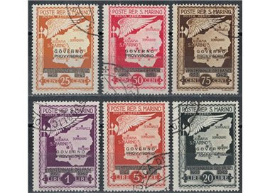 SAN MARINO 1943 Provisional Government (airmail) 6v us