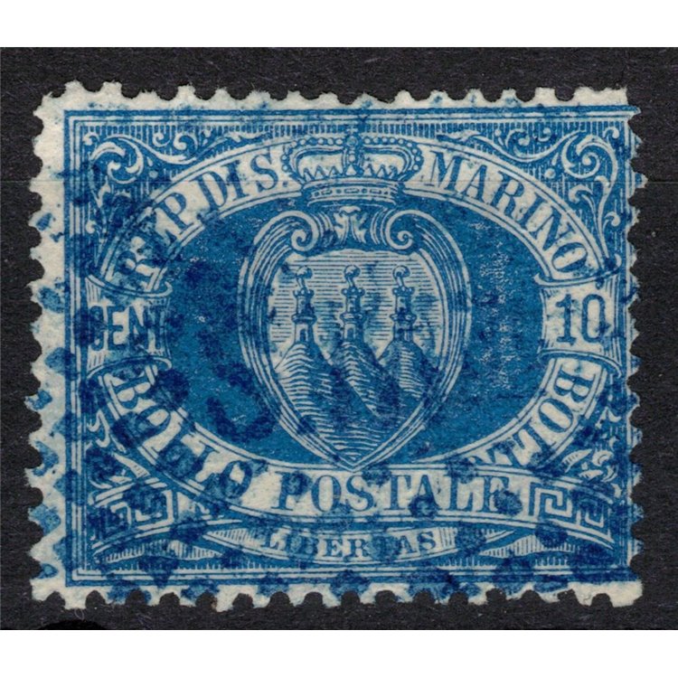 SAN MARINO 1877-90 10c blue us