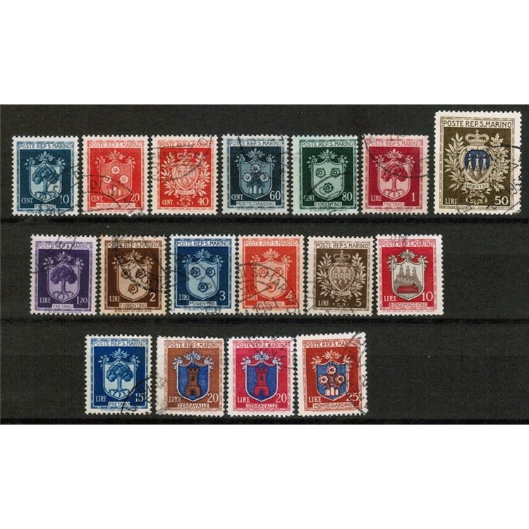 SAN MARINO 1945-46 Stemmi dei Castelli 17v us