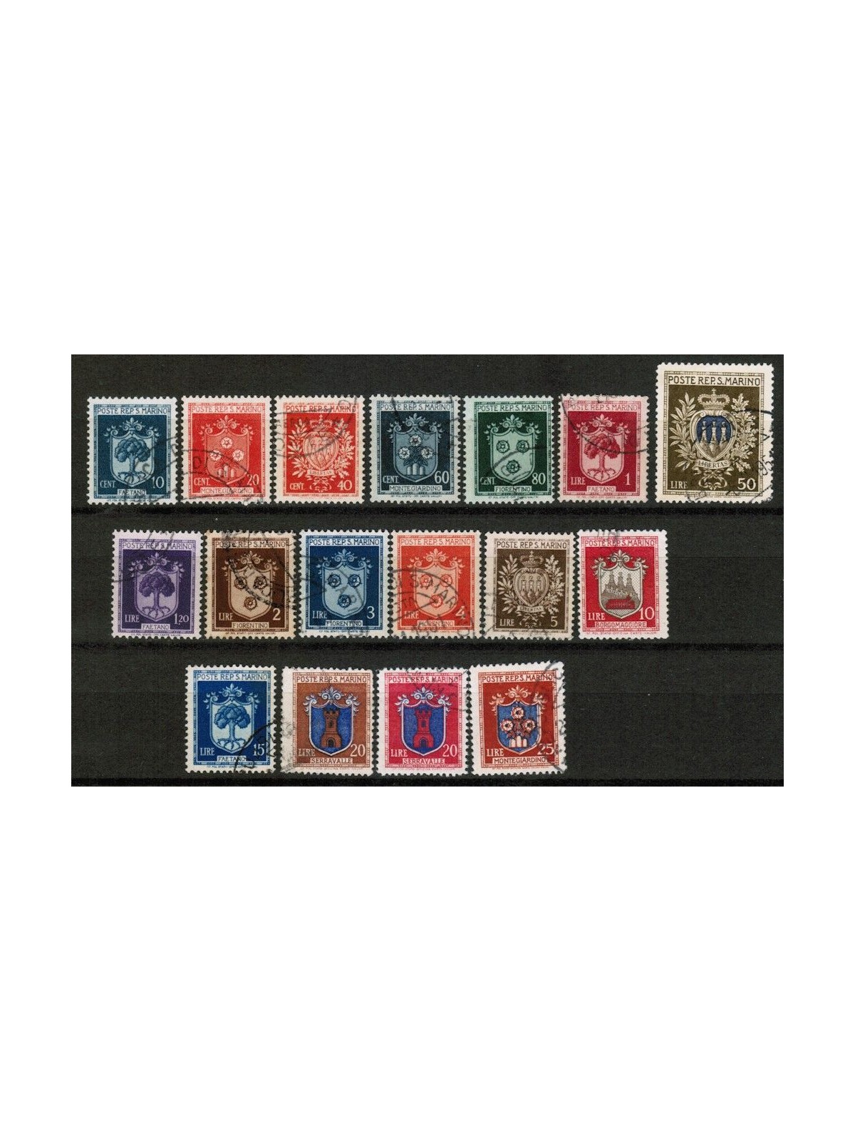 SAN MARINO 1945-46 Stemmi dei Castelli 17v us