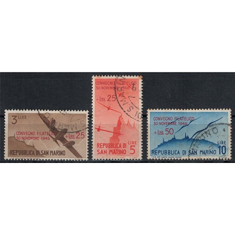 SAN MARINO 1946 Convegno filatelico 3v us