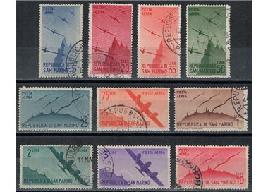 SAN MARINO 1946 Posta aerea 10v us