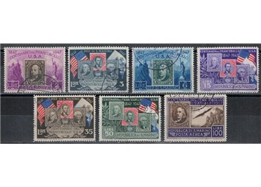 SAN MARINO 1947 Centenario francobollo Usa 7v us