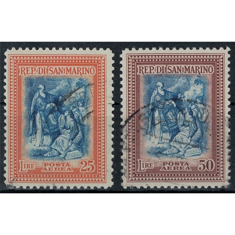 SAN MARINO 1947 Reconstruction (airmail) 2v us