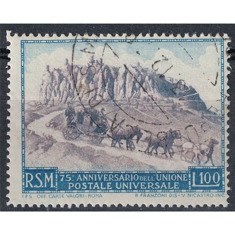 SAN MARINO 1949 Anniversario UPU £ 100 us