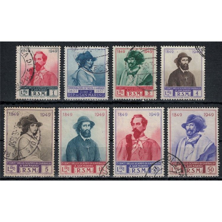 SAN MARINO 1949 Garibaldi 8v us