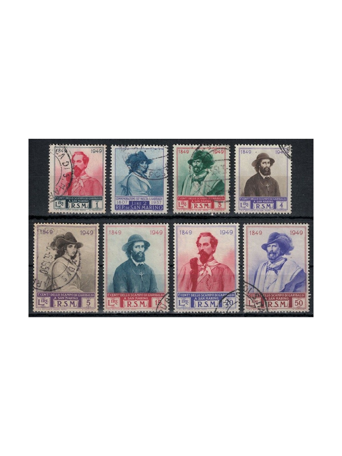 SAN MARINO 1949 Garibaldi 8v us