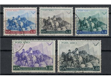 SAN MARINO 1949 Garibaldi (airmail) 5v us