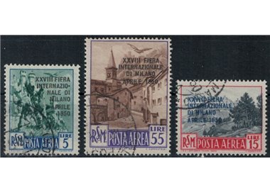 SAN MARINO 1950 Milan Fair (airmail) 3v us