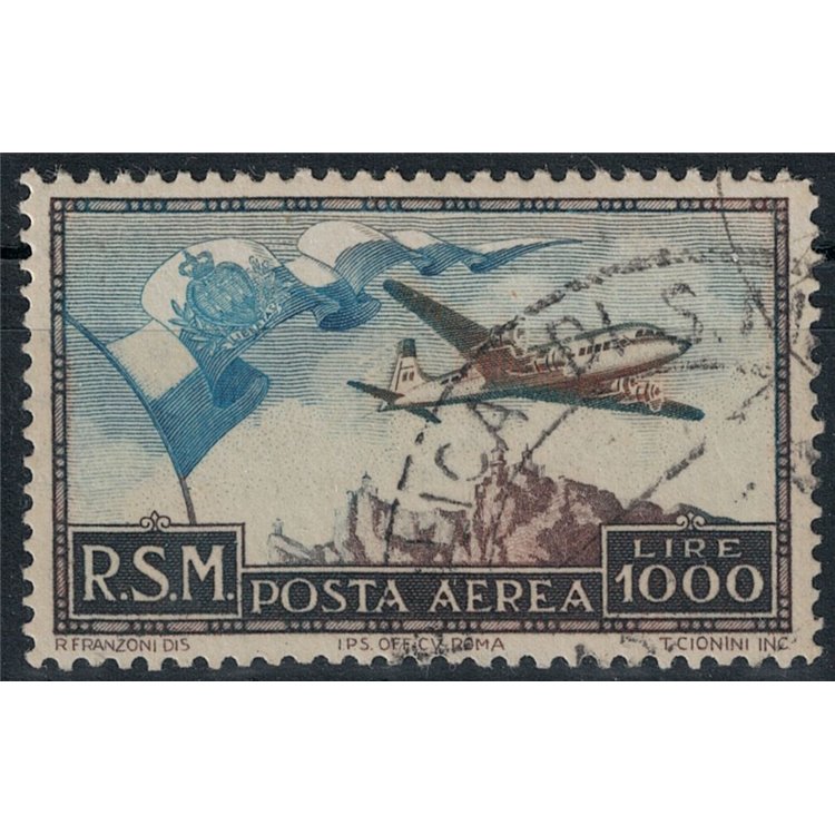 SAN MARINO 1951 Airmail £1000 us