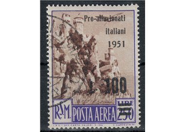 SAN MARINO 1951 For Italian flood victims us