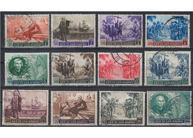 SAN MARINO 1952 Cristoforo Colombo 12v us