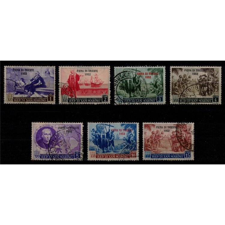 SAN MARINO 1952 Fiera di Trieste 7v us