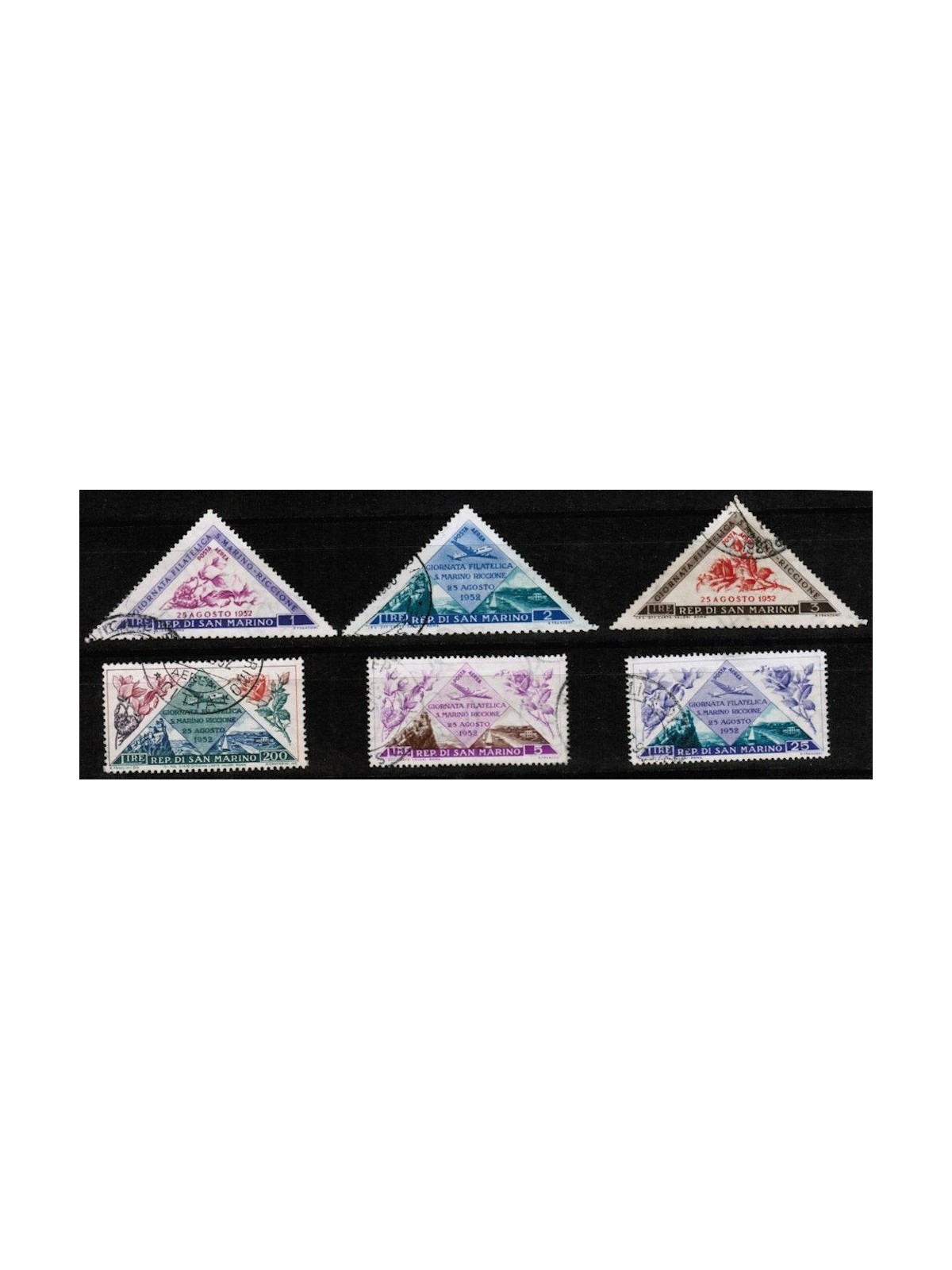 SAN MARINO 1952 Philatelic Day (airmail) 6v us