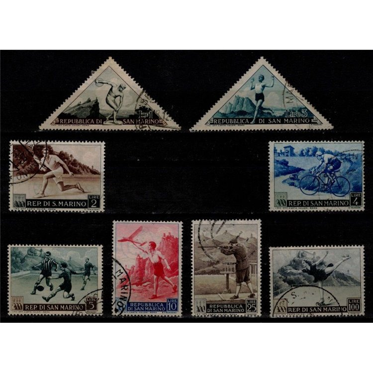 SAN MARINO 1953 Sport, 1st issue 8v us