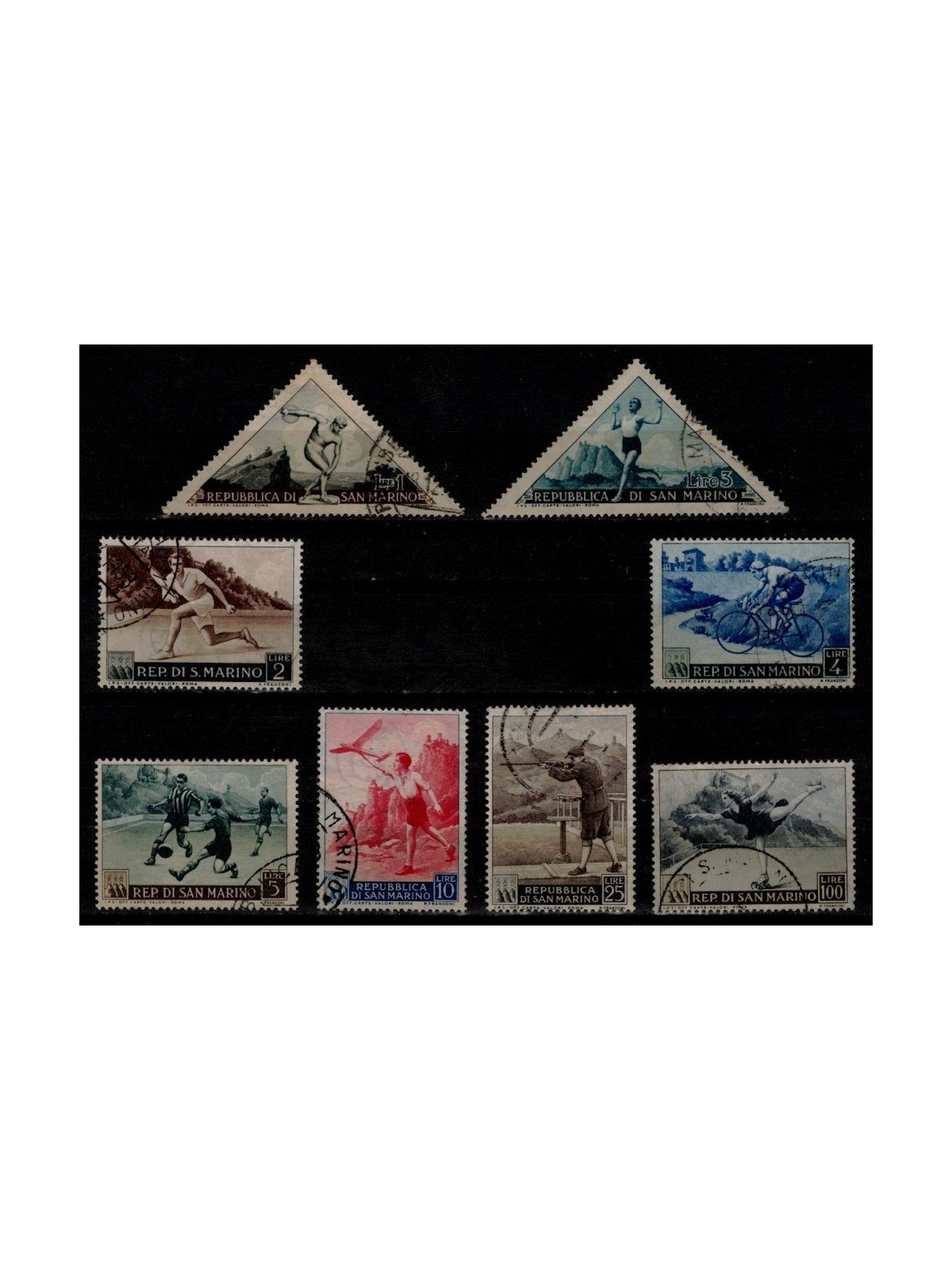 SAN MARINO 1953 Sport, 1ª emissione 8v us