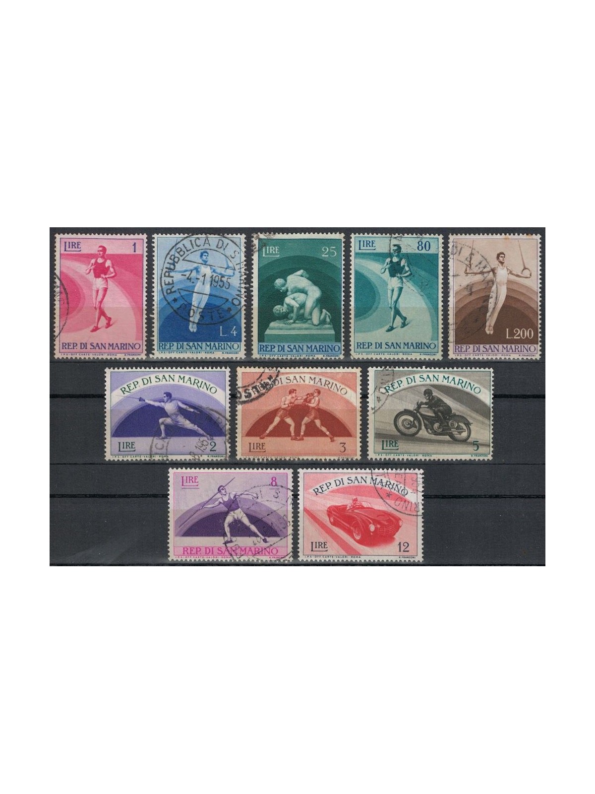 SAN MARINO 1954 Sport, 2nd issue 10v us