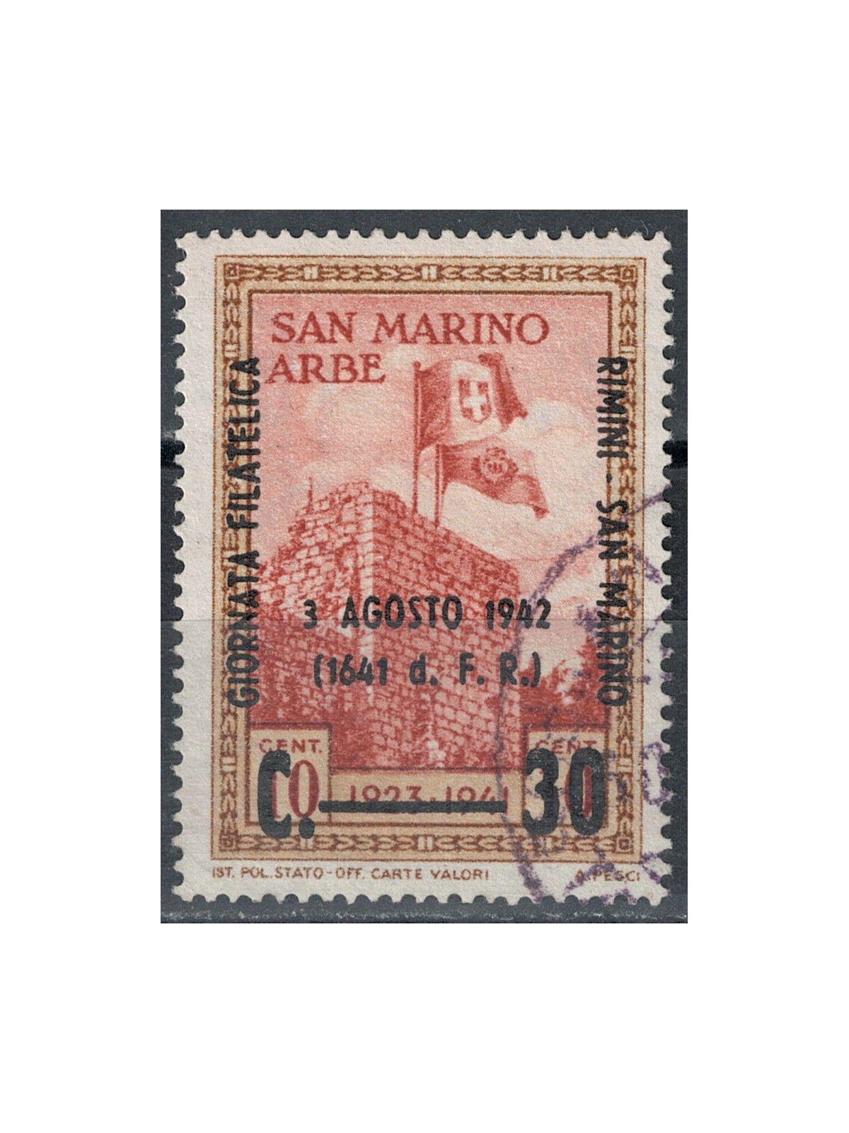 SAN MARINO 1942 Philatelic Day us