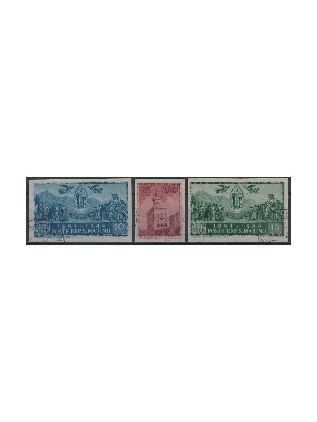SAN MARINO 1945 Government Palace (ND) 3v us