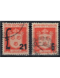 SAN MARINO 1947 Coats of Arms overprinted 2v us
