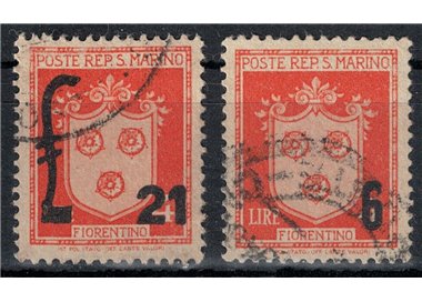 SAN MARINO 1947 Coats of Arms overprinted 2v us