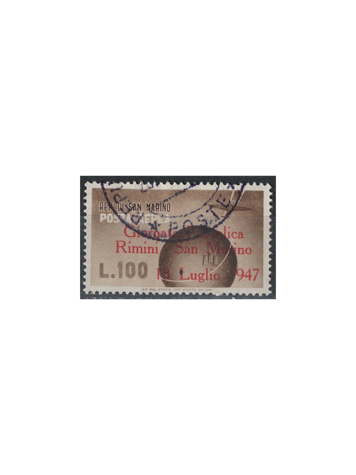 SAN MARINO 1947 Philatelic Day (airmail) us