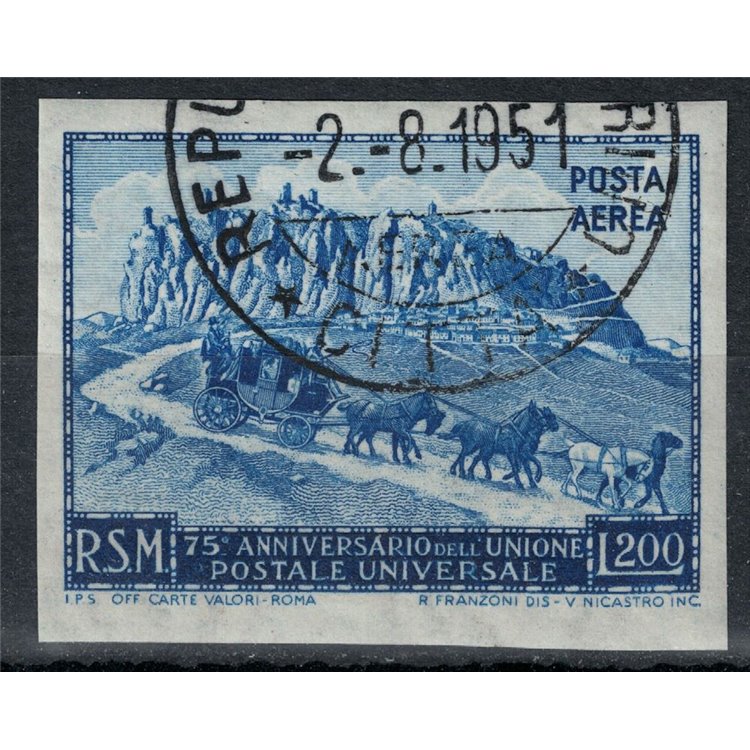 SAN MARINO 1951 Anniversario UPU (posta aerea) £ 200 nd us