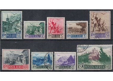 SAN MARINO 1950 Views (airmail) 9v us ©