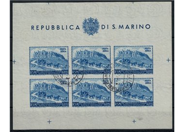SAN MARINO 1951 Anniversario UPU (posta aerea) £ 200 BF nd us