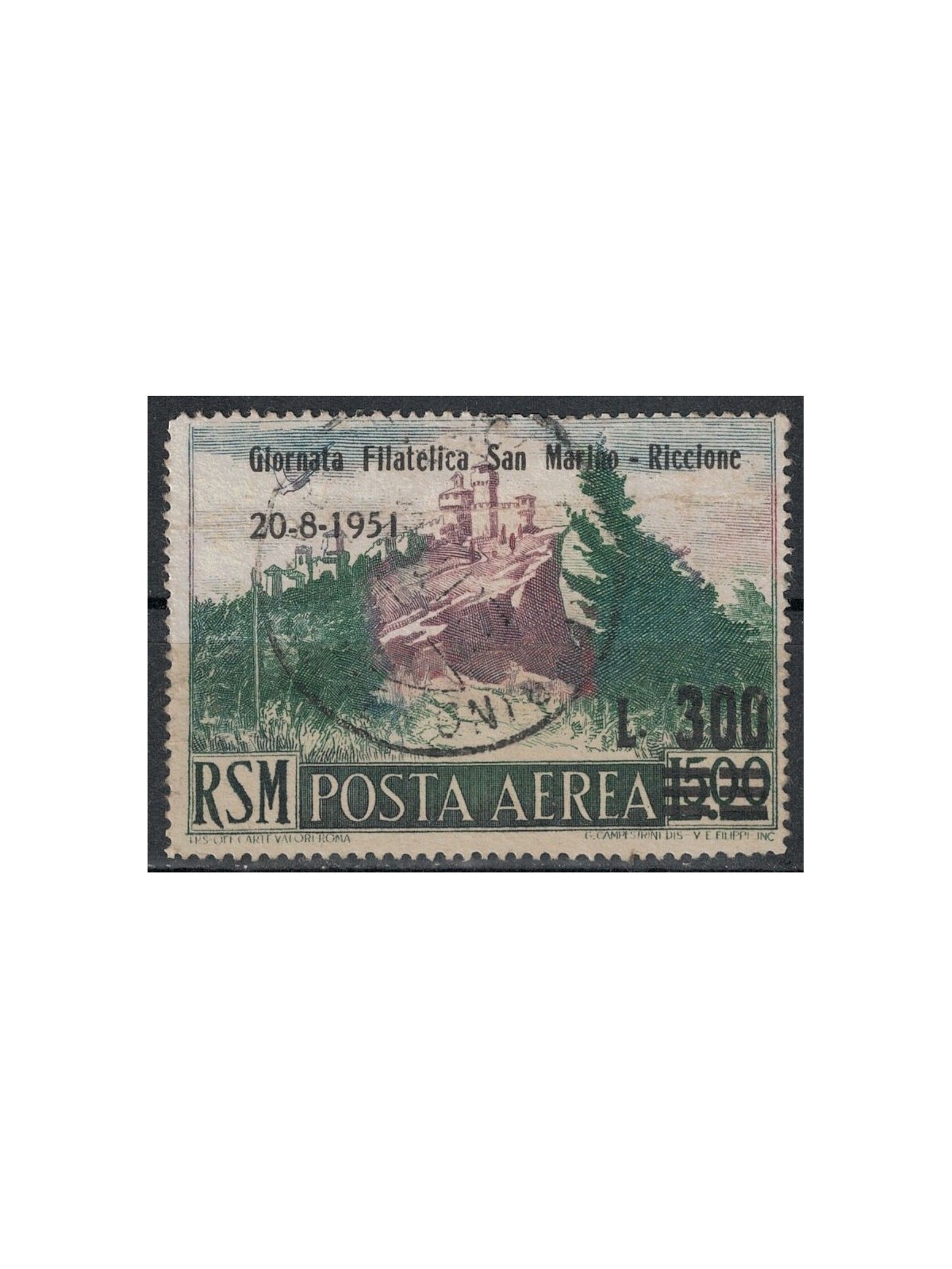 SAN MARINO 1951 Giornata filatelica (posta aerea) us