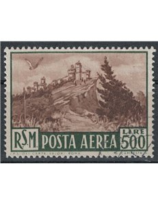 SAN MARINO 1951 View (airmail) us ©